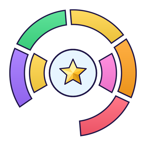 The Wheel Block logo: a ring of colourful blocks around a gold star